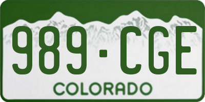 CO license plate 989CGE