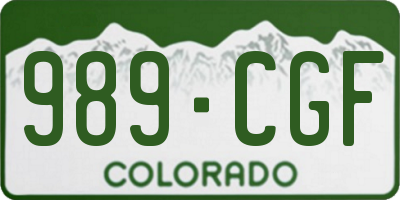 CO license plate 989CGF
