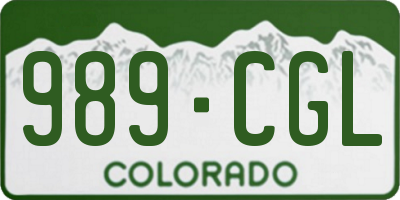 CO license plate 989CGL