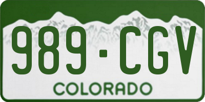 CO license plate 989CGV