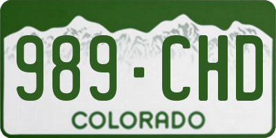 CO license plate 989CHD