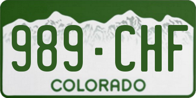CO license plate 989CHF