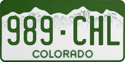 CO license plate 989CHL