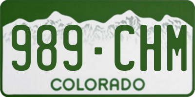 CO license plate 989CHM