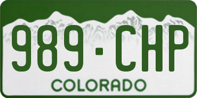 CO license plate 989CHP
