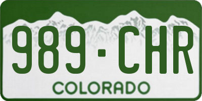 CO license plate 989CHR