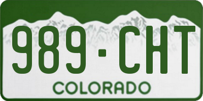 CO license plate 989CHT