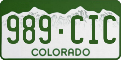 CO license plate 989CIC