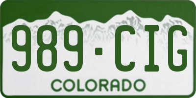 CO license plate 989CIG