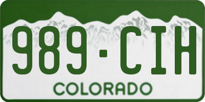 CO license plate 989CIH