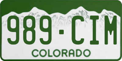 CO license plate 989CIM