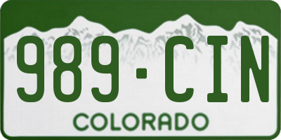 CO license plate 989CIN