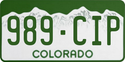 CO license plate 989CIP