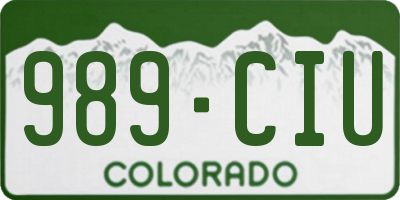 CO license plate 989CIU