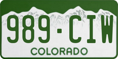CO license plate 989CIW