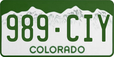 CO license plate 989CIY