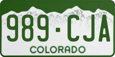 CO license plate 989CJA