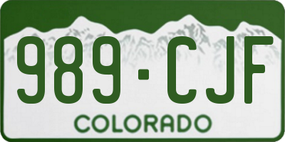 CO license plate 989CJF