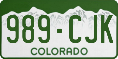 CO license plate 989CJK