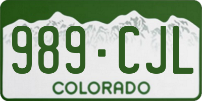 CO license plate 989CJL