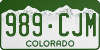 CO license plate 989CJM