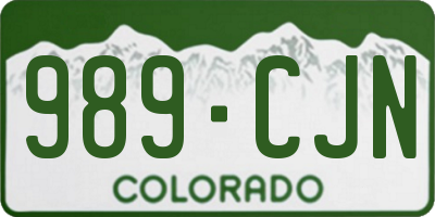 CO license plate 989CJN