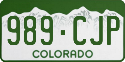 CO license plate 989CJP