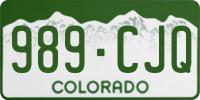CO license plate 989CJQ