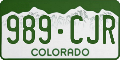 CO license plate 989CJR