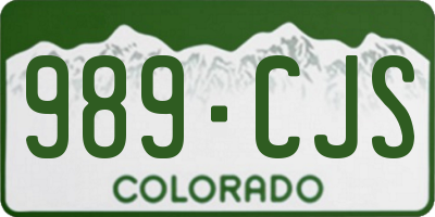 CO license plate 989CJS