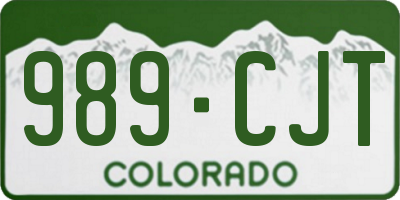 CO license plate 989CJT