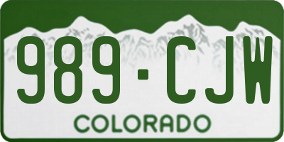 CO license plate 989CJW