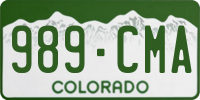 CO license plate 989CMA