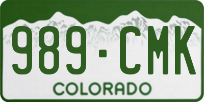 CO license plate 989CMK