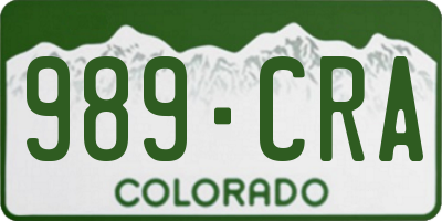 CO license plate 989CRA
