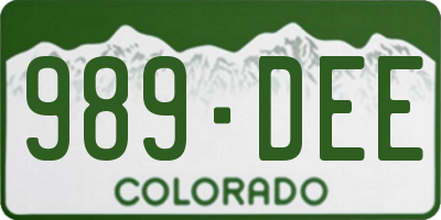 CO license plate 989DEE
