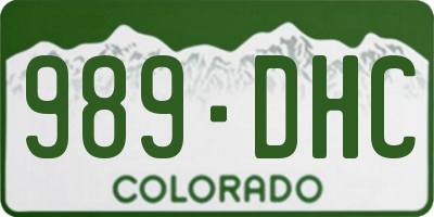 CO license plate 989DHC