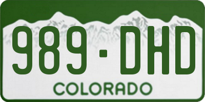 CO license plate 989DHD