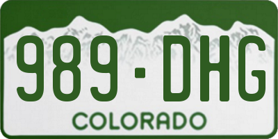 CO license plate 989DHG