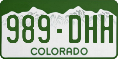 CO license plate 989DHH