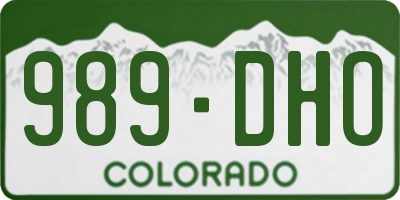 CO license plate 989DHO