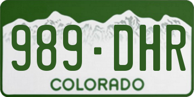 CO license plate 989DHR