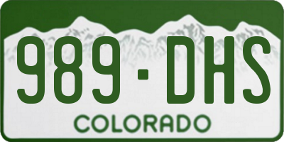 CO license plate 989DHS