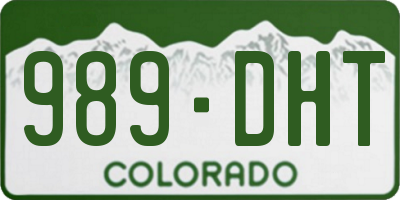 CO license plate 989DHT