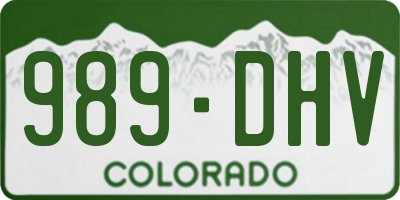 CO license plate 989DHV
