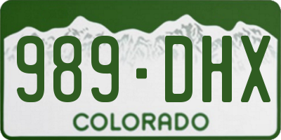 CO license plate 989DHX