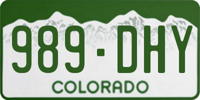 CO license plate 989DHY