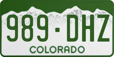 CO license plate 989DHZ