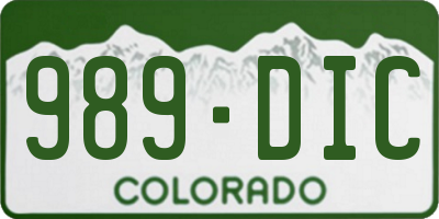CO license plate 989DIC