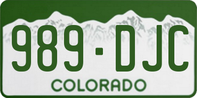 CO license plate 989DJC